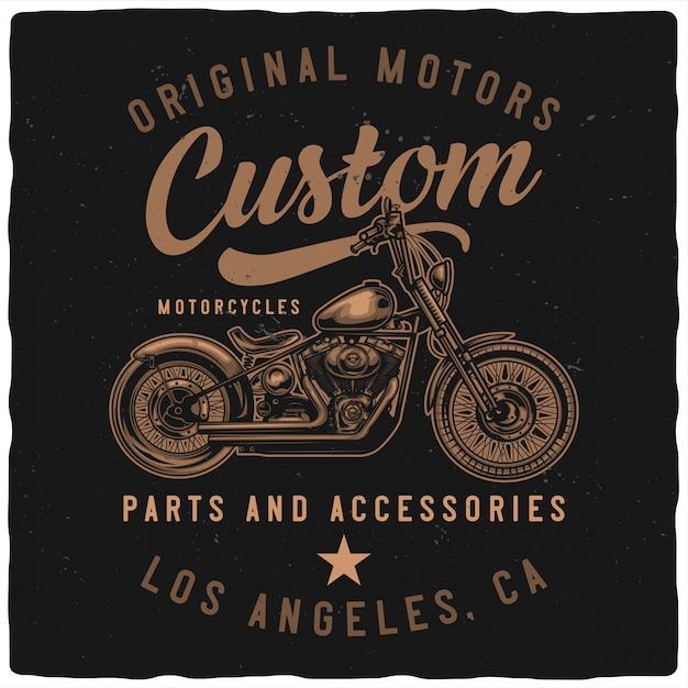 Vintage motorcycle Premium Vector