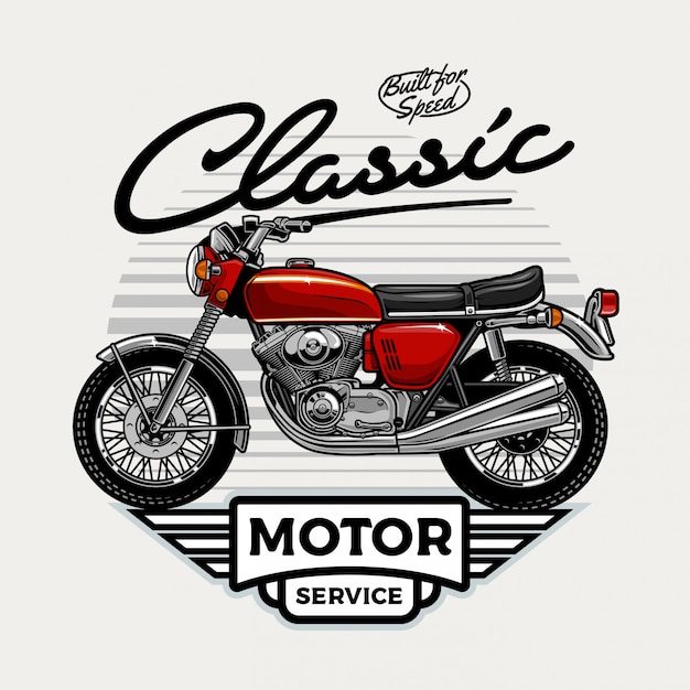 Download Vintage motorcycle Vector | Premium Download