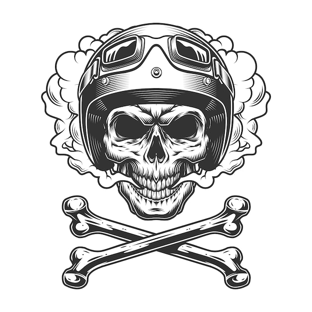 Download Free Vintage Motorcyclist Skull In Smoke Cloud Free Vector Use our free logo maker to create a logo and build your brand. Put your logo on business cards, promotional products, or your website for brand visibility.