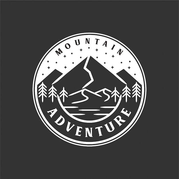 Download Premium Vector | Vintage mountain logo monogram style