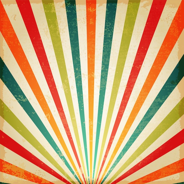 Download Vintage multicolor rising sun or sun ray, sun burst retro ...