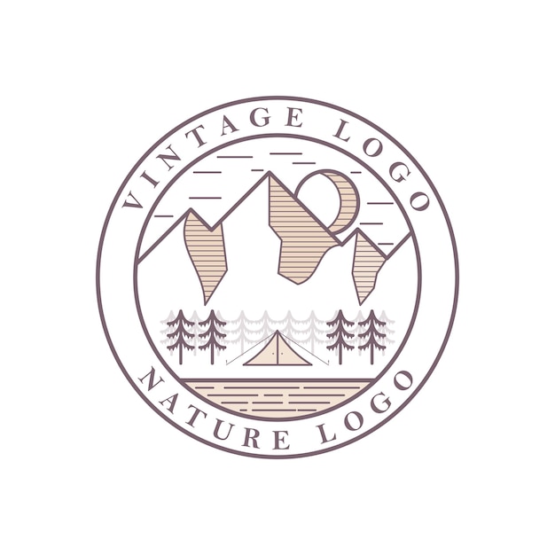 Premium Vector | Vintage nature logo badge template