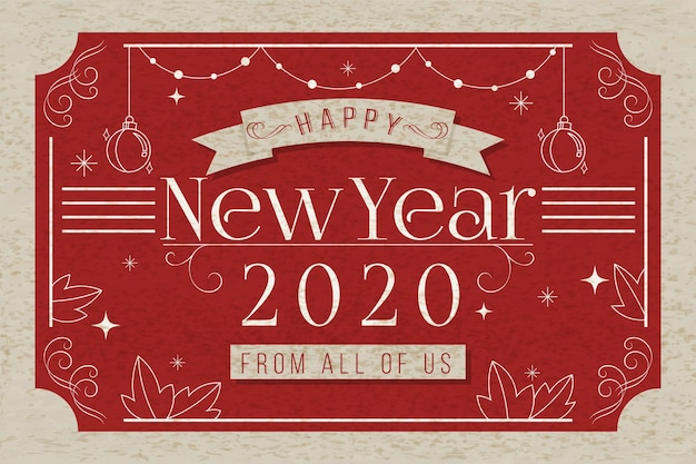 Download Free Vector | Vintage new year 2020 background