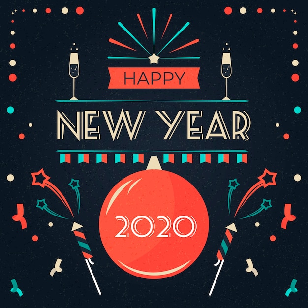 Download Free Vector | Vintage new year 2020