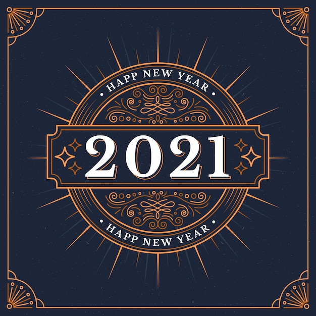 Free Vector | Vintage new year 2021