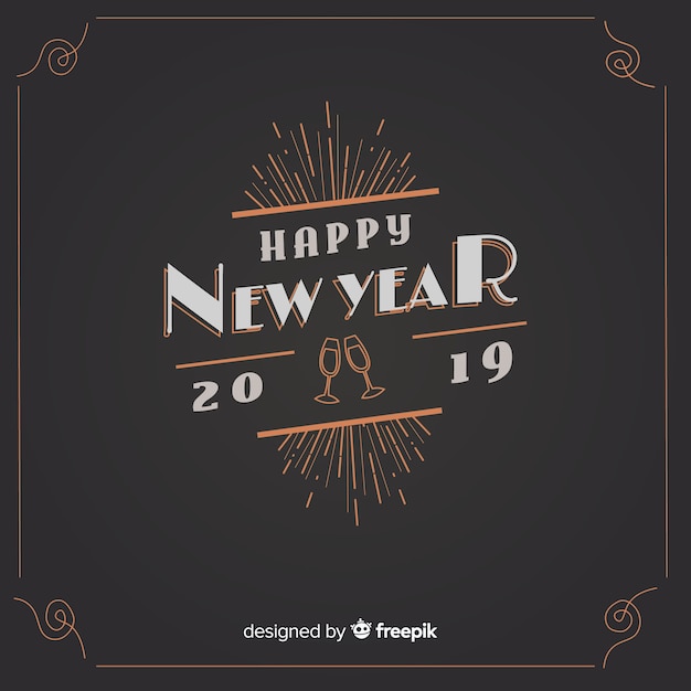 Download Vintage new year background Vector | Free Download