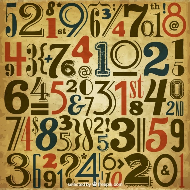 Download Free Vector | Vintage number background