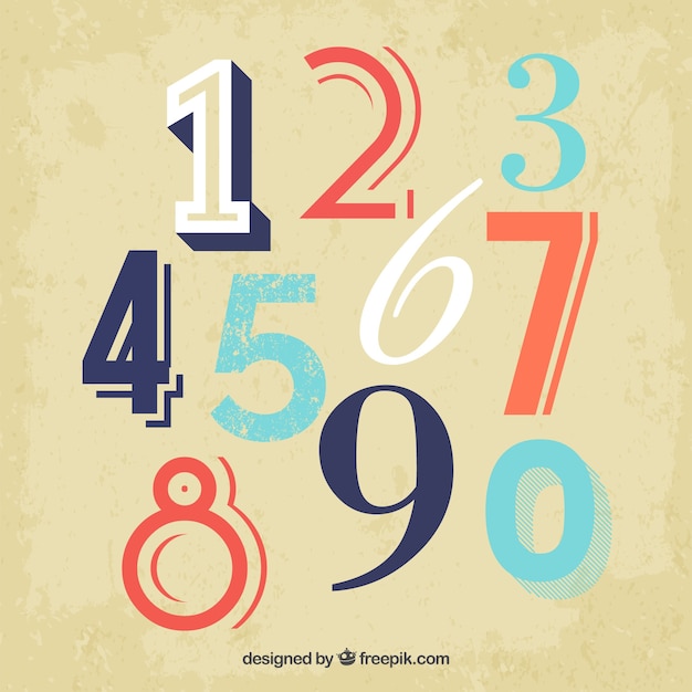 Download Free Vector | Vintage number collection