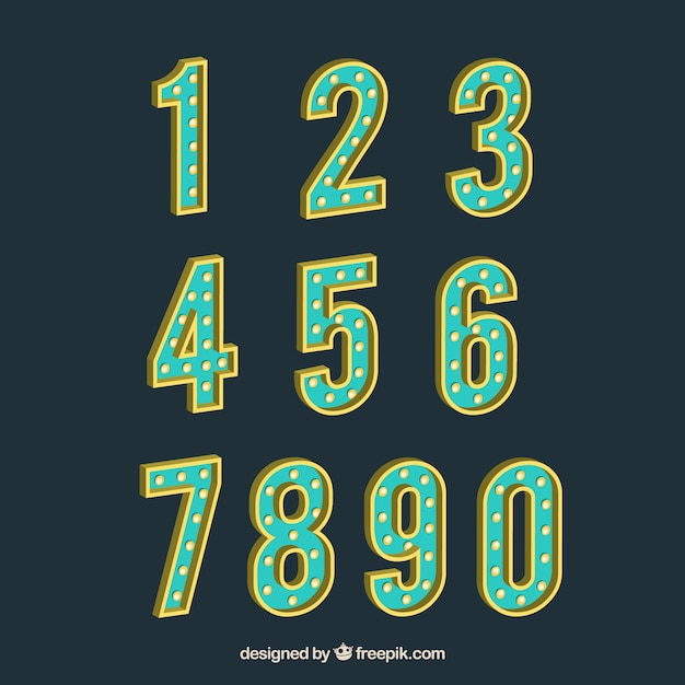 Download Vintage number collection | Free Vector