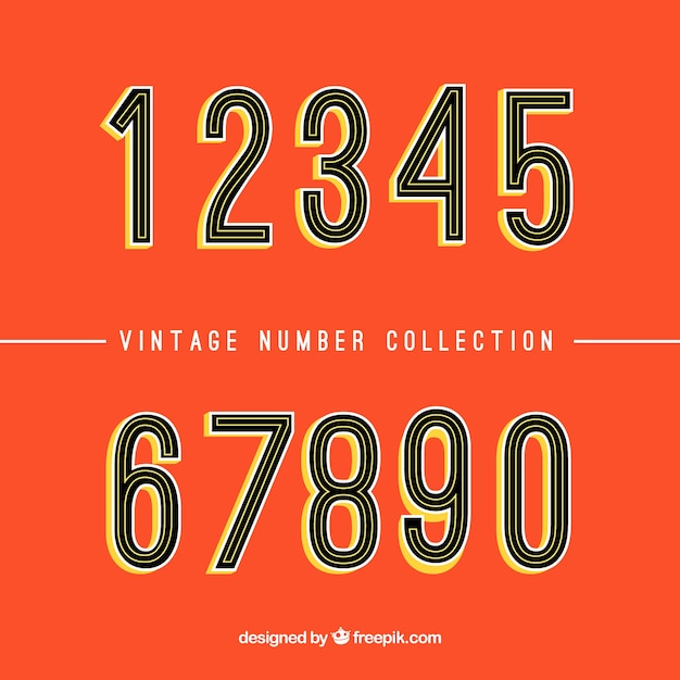 Free Vector | Vintage number collection