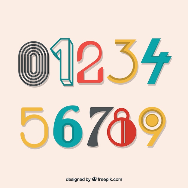 Download Vintage number collection | Free Vector