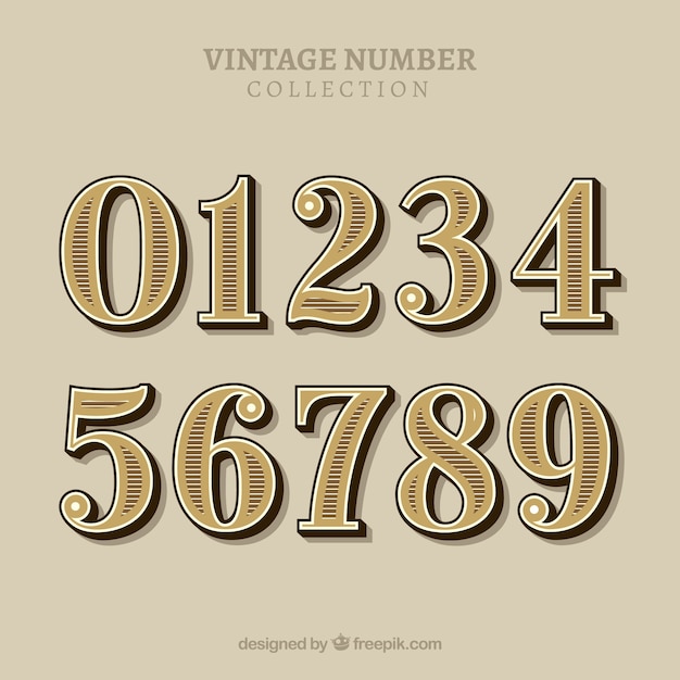 Download Vintage number collection | Free Vector