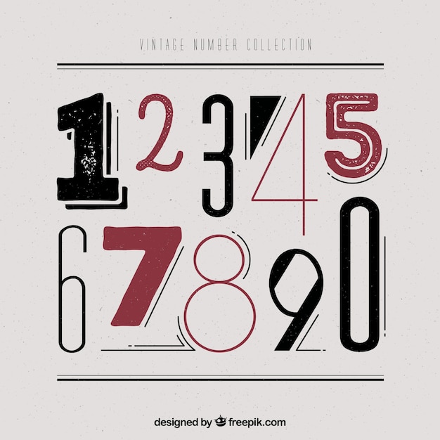 Download Vintage number collection Vector | Free Download