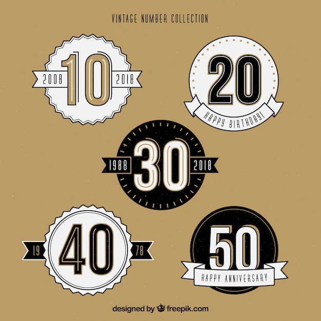 Download Vintage number collection Vector | Free Download