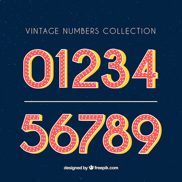 Download Vintage number collection | Free Vector