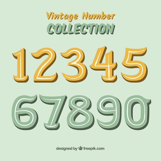 Download Vintage number collection | Free Vector