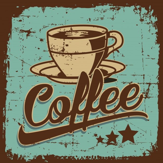 Vintage old retro coffee sign signage | Premium Vector