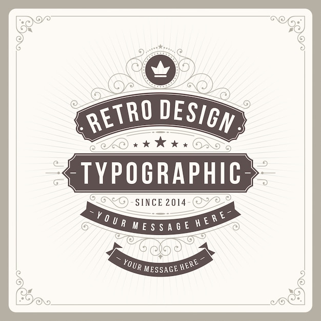 Premium Vector | Vintage ornament label with typography Premium Vector | Vintage ornament label with typography