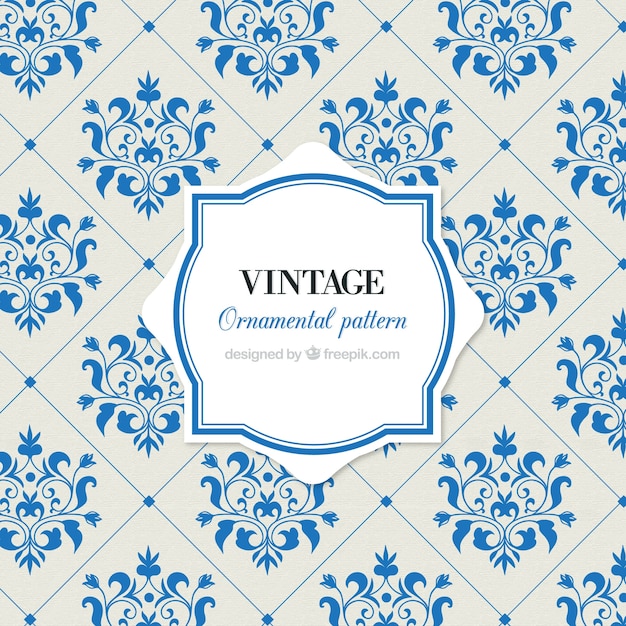 Download Free Vector | Vintage pattern of tiles with flowers