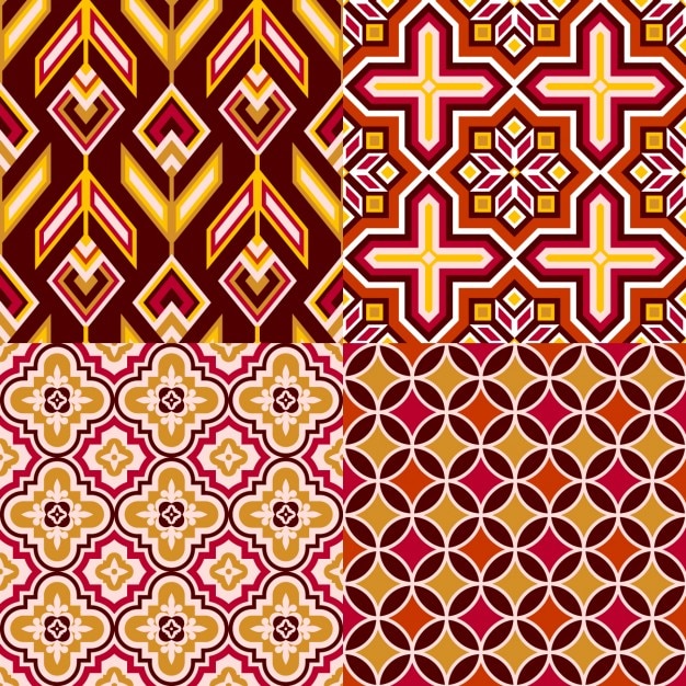 Vintage patterns collection Vector Free Download