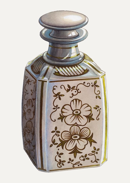 Erwinschwabeによるアートワークからリミックスされたヴィンテージ香水瓶イラストベクトル 無料のベクター