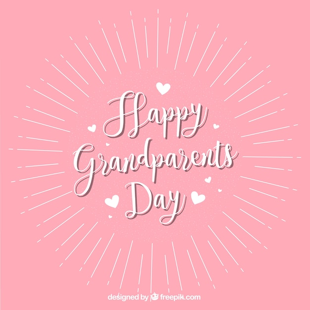 Vintage pink background of happy grandparents day Vector | Free Download