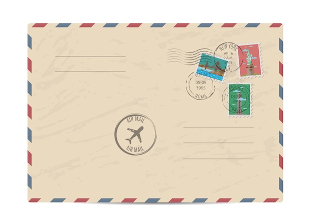 Download Free Vintage Postal Envelope With Stamps Premium Vector Use our free logo maker to create a logo and build your brand. Put your logo on business cards, promotional products, or your website for brand visibility.