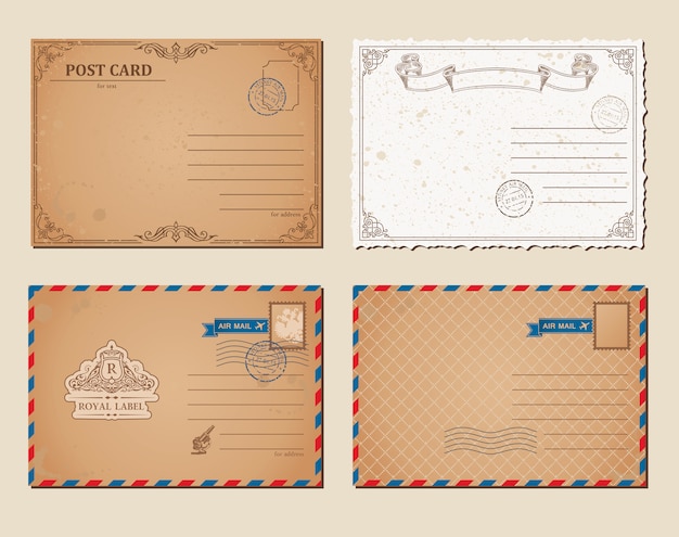 Download Free Vintage Postcard Set Premium Vector Use our free logo maker to create a logo and build your brand. Put your logo on business cards, promotional products, or your website for brand visibility.
