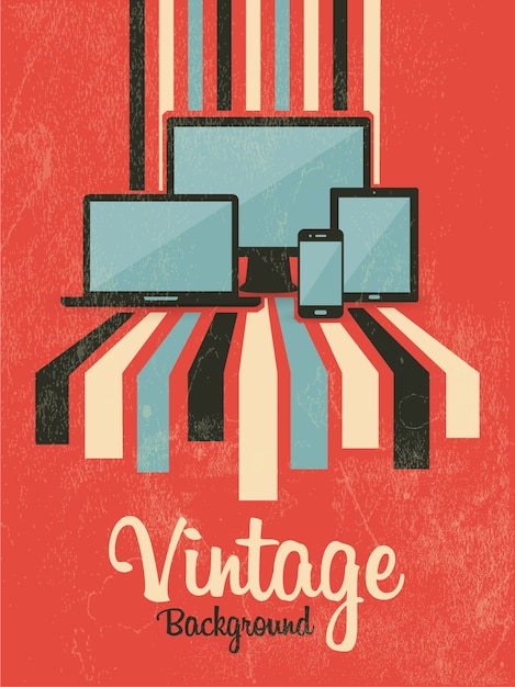 Download Free Vector | Vintage poster with computers