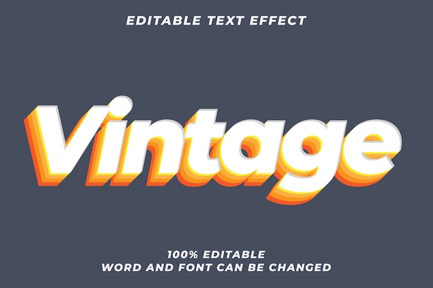 Vintage rainbow text style effect premium | Premium Vector