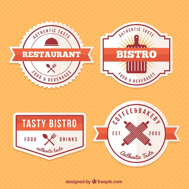 Free Vector | Vintage restaurant logos and badges