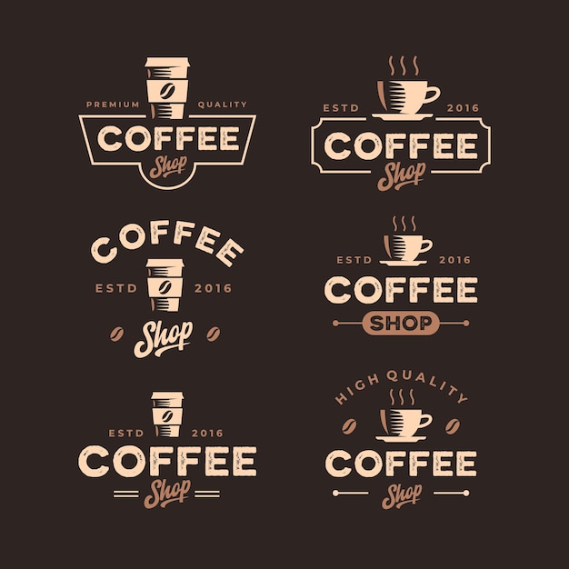 Premium Vector | Vintage retro coffee shop logo design collection
