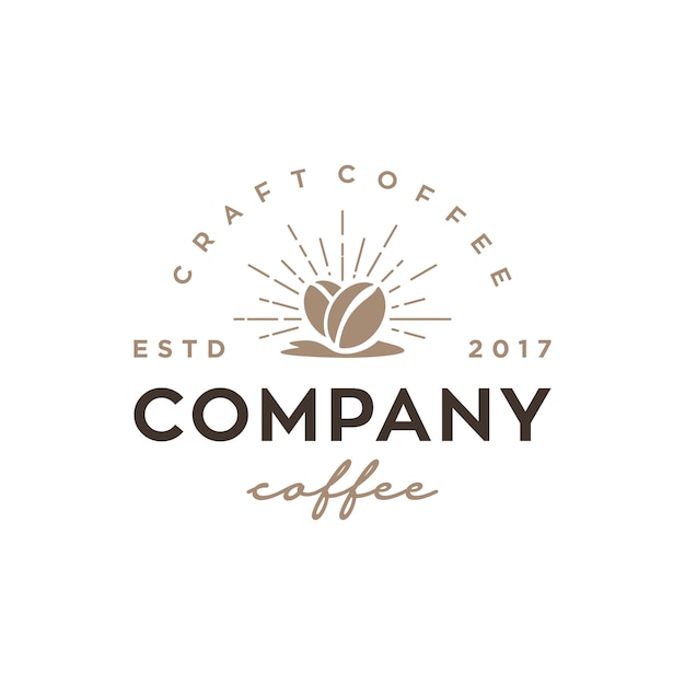 ヴィンテージ レトロなコーヒーショップベクトルのロゴのデザインテンプレート プレミアムベクター