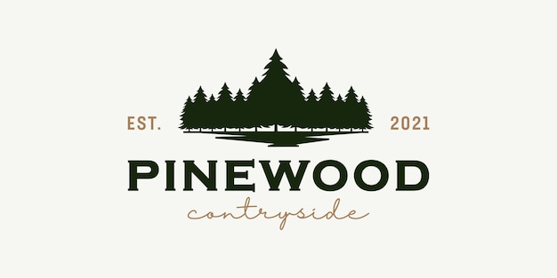 Premium Vector | Vintage retro hipster rustic pine wood countryside ...