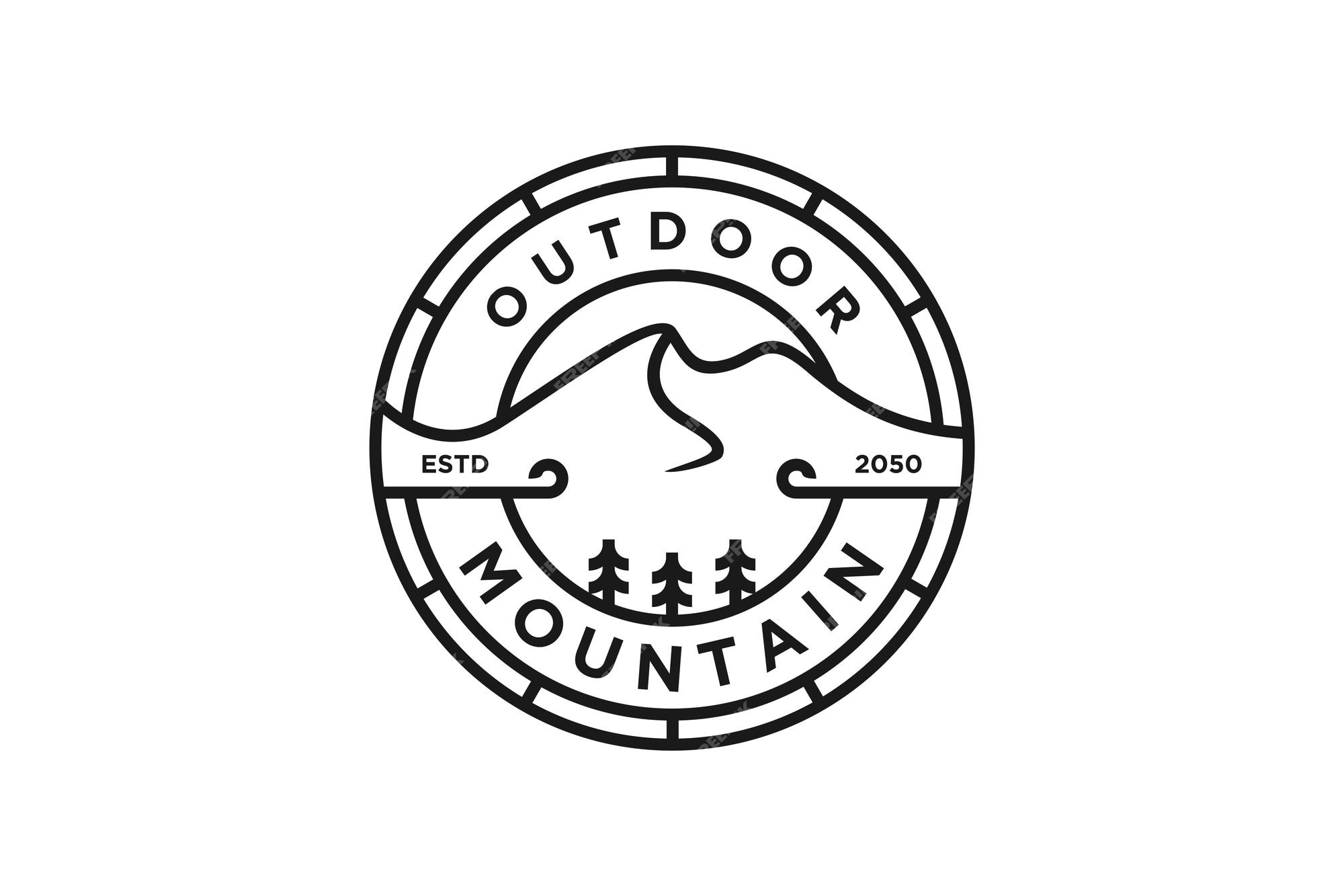 Premium Vector | Vintage retro mountain stamp label logo design for ...