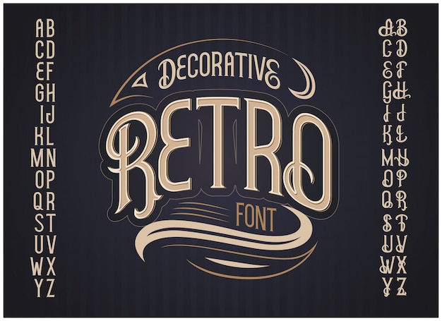 Vintage retro typeface Premium Vector