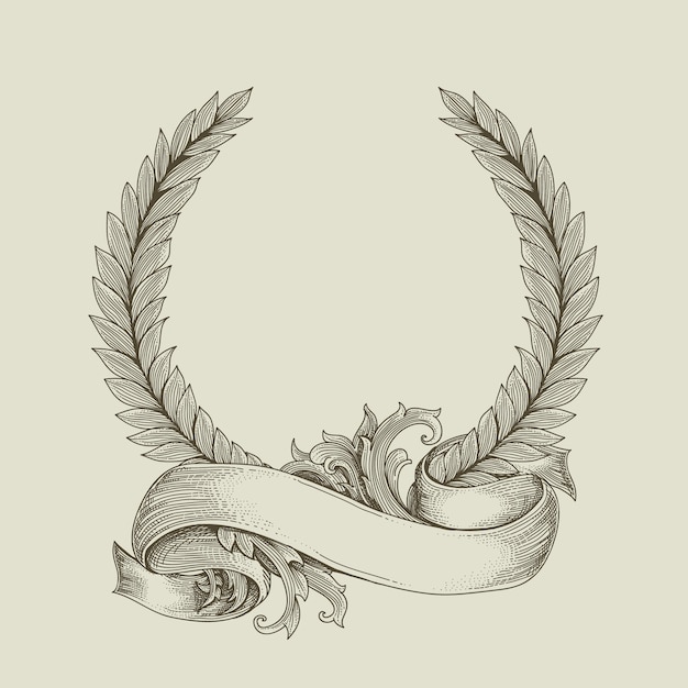 Download Premium Vector | Vintage ribbon with laurel wreath