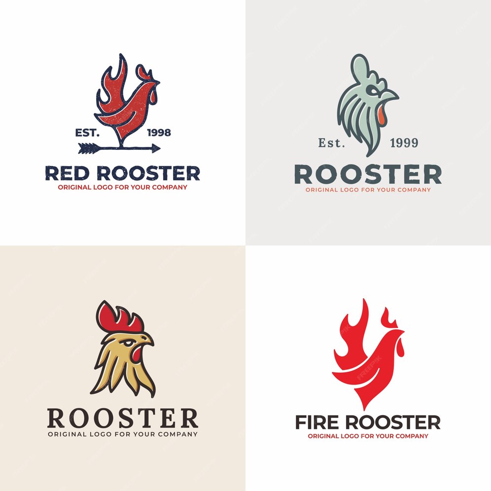 Premium Vector | Vintage rooster logo collection