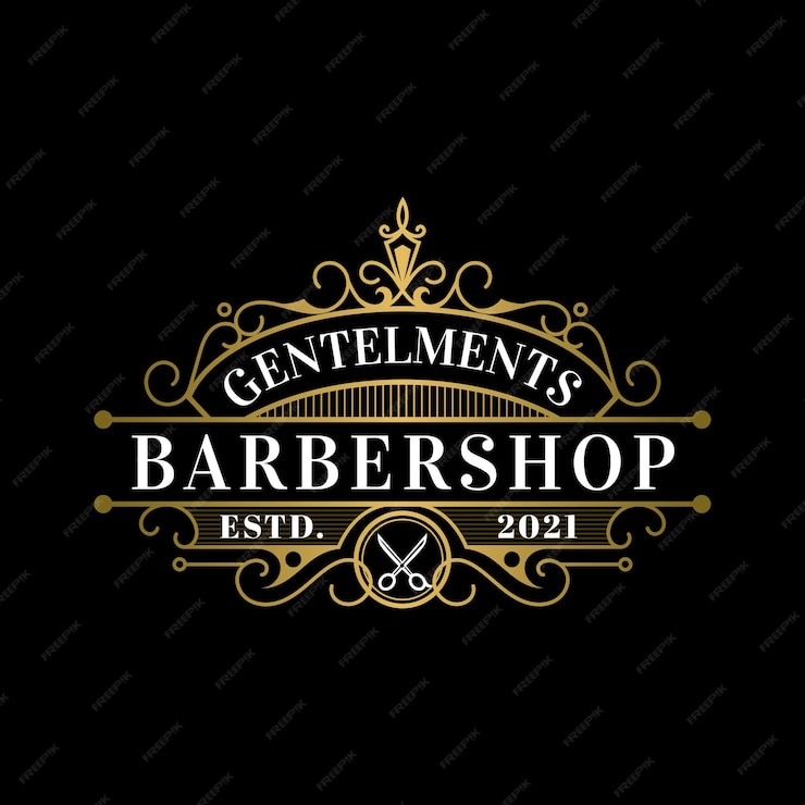  Vintage royal barbershop logo and label template Premium Vector