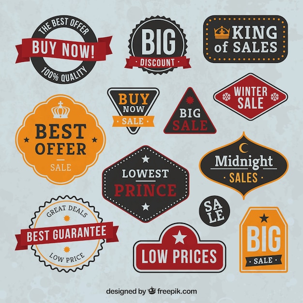 Download Free Vector | Vintage sale badges collection