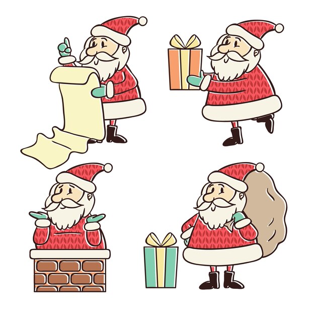 Download Vintage santa claus character collection Vector | Free ...