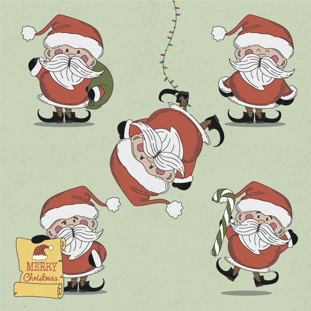Download Vintage santa claus character collection | Free Vector