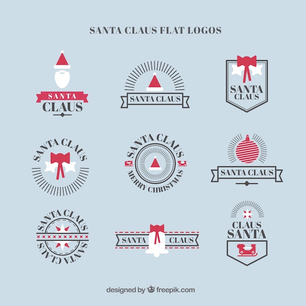 Download Free Vector | Vintage santa claus logos