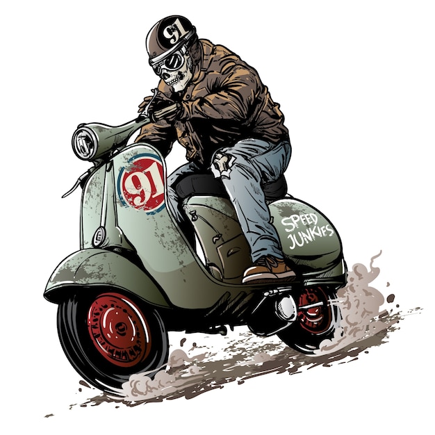 Premium Vector Vintage Scooter Race