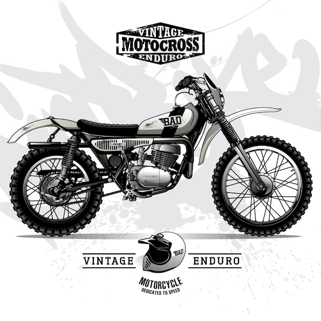 Download Vintage scrambler motorcycle poster Vector | Premium Download