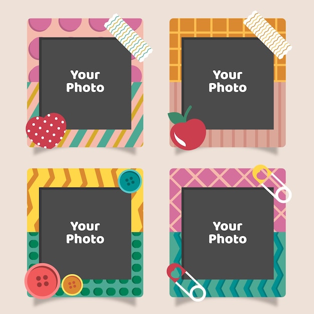 Premium Vector Vintage Scrapbook Frames