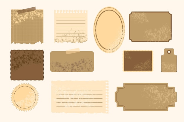 Premium Vector | Vintage scrapbook paper collection