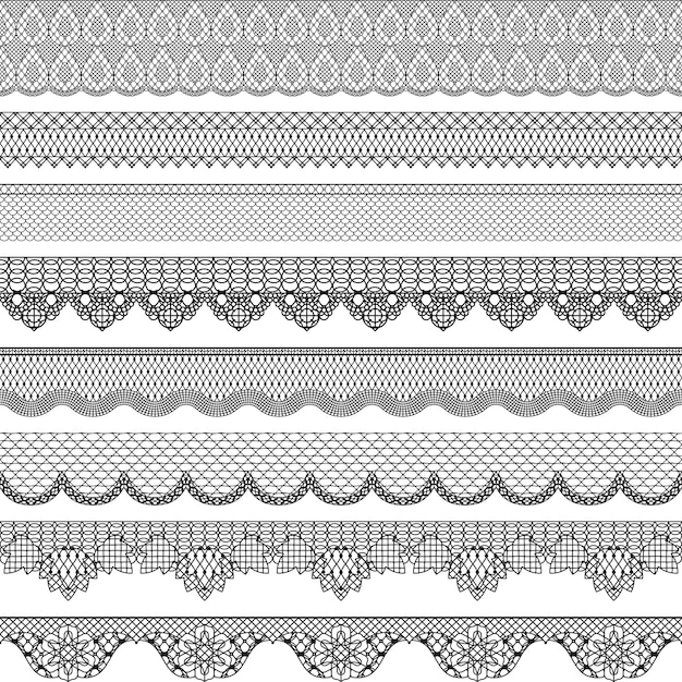 Download Vintage seamless border with lace texture. | Premium Vector