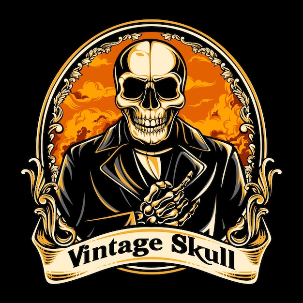 Download Free Vintage Skull Premium Vector Use our free logo maker to create a logo and build your brand. Put your logo on business cards, promotional products, or your website for brand visibility.