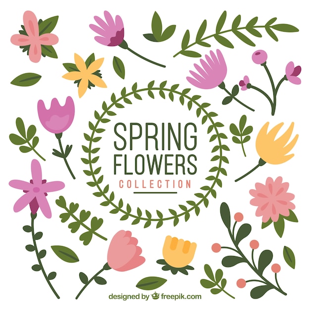 Free Vector | Vintage spring flowers set